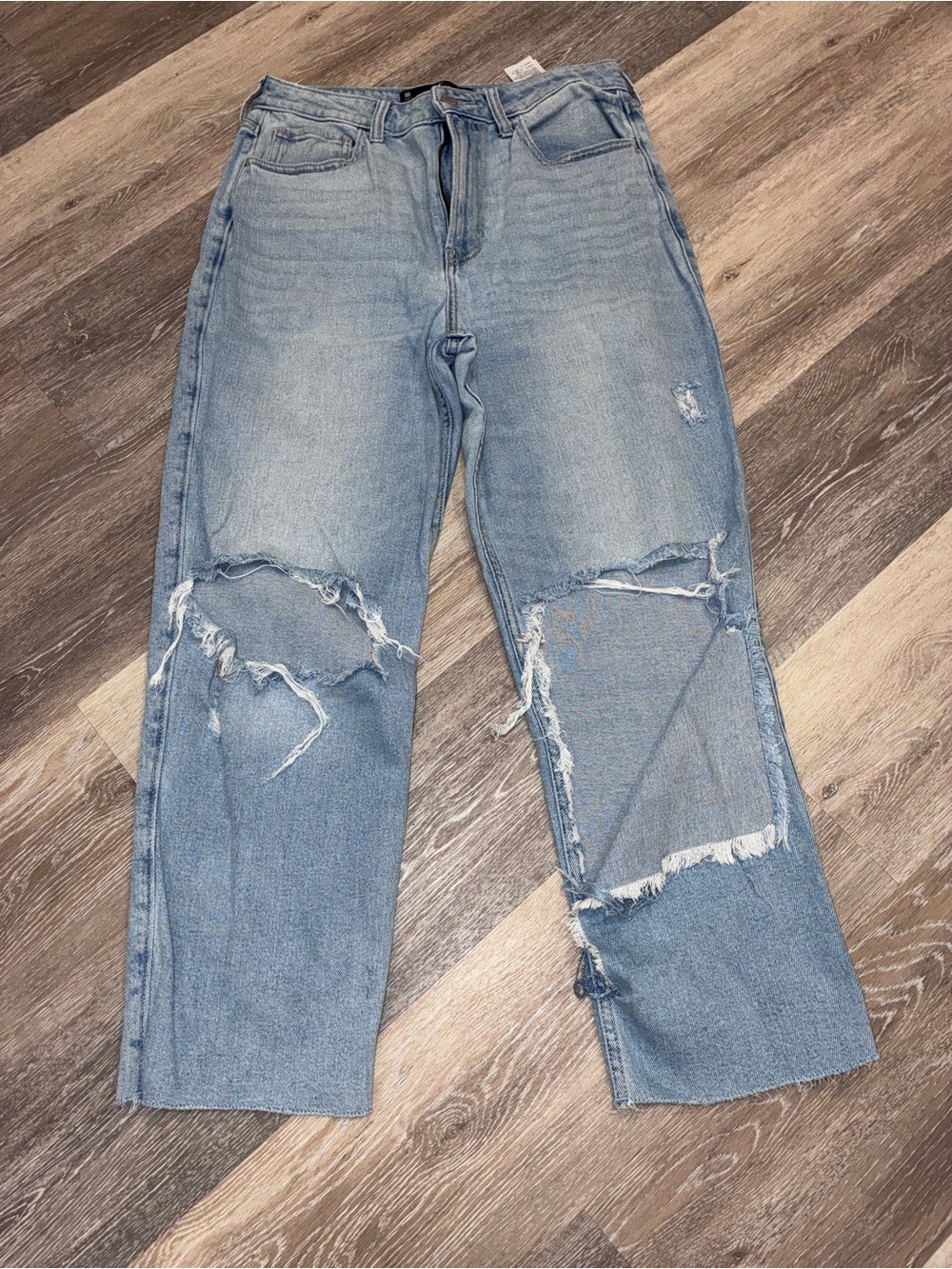 Hollister Light Blue Distressed Boyfriend Jeans